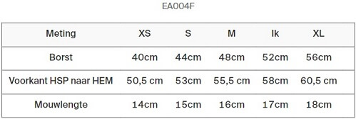 Maattabel Arrow Recycled Oversize T EA006.