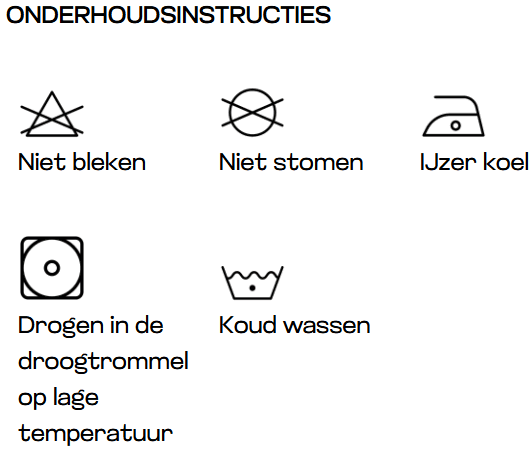Wasinstructies  The 100 Kids T JT100J