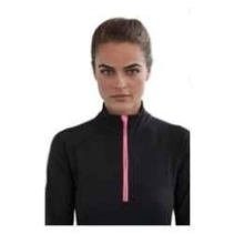 girlie cool zip sweat JC036 JET-BLACK ELECTRIC-PINK-model-front