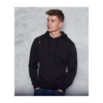 Distressed hoodie JH019 Jet Black - model2