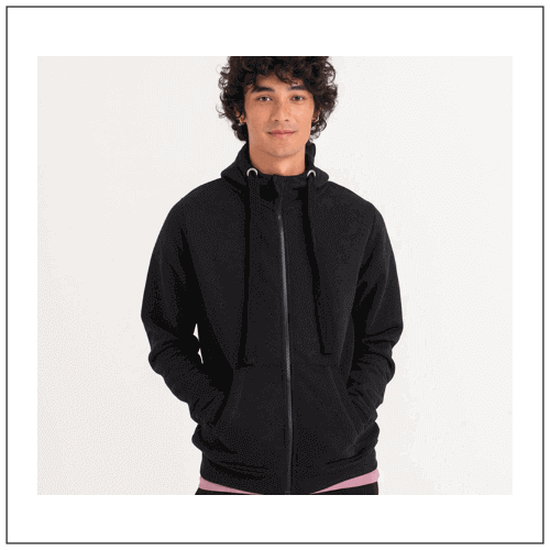 Graduate Heavyweight Zoodie JH150 Heather grey model front.