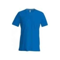 blauw kariban heren t-shirt met v-hals
