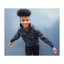 Kids Camo Hoodie JH014J Black Camo - model