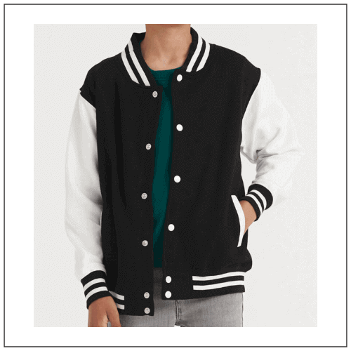 AWDis Kids Varsity Jacket JH043J model AWDis Kids Varsity Jacket JH043J model
