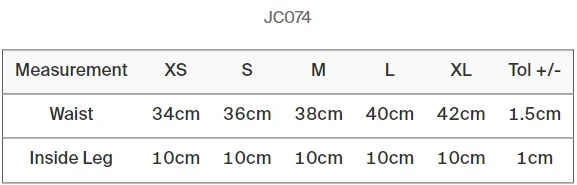 Maattabel Girlie Cool Jog Short JC074