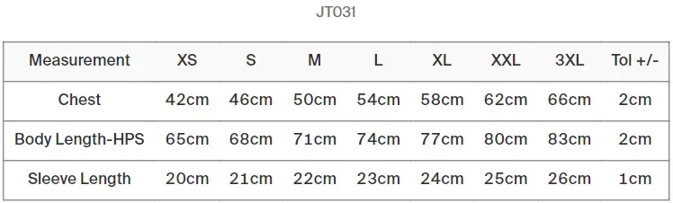 Maattabel Cosmic Blend T - JT031