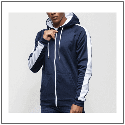 Sports Polyester Zoodie JH066 model front.