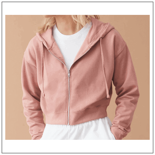 Womans Fashion Cropped Zoodie JH065 model.