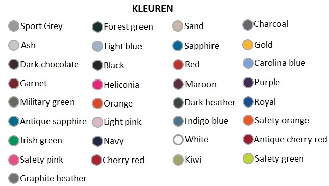 gildan-hoodies-kleurenkaart