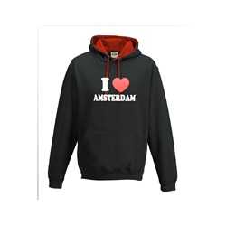 zwarte rode I Love Amsterdam hoodie.