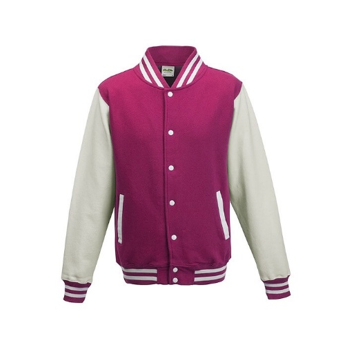 AWDis Varsity jacket JH043 Hot pink-white