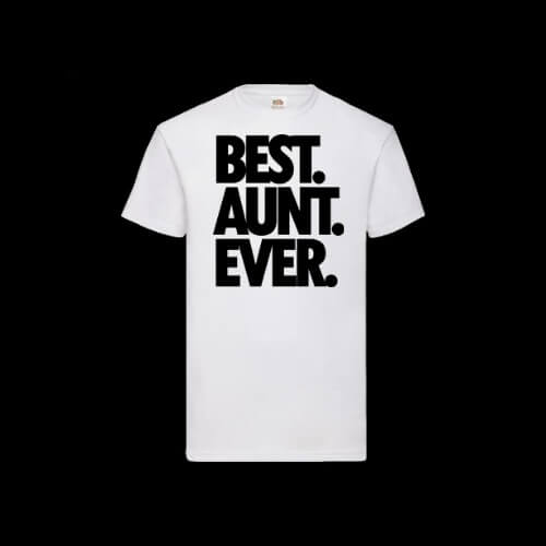 Best Aunt ever t-shirt wit met zwarte print