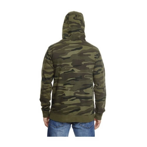 Camouflage hoodie groen achterkant