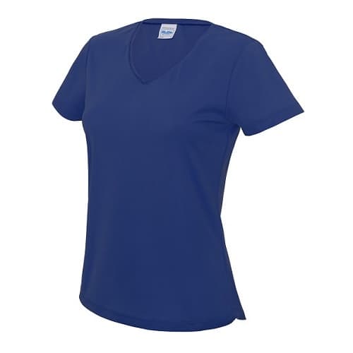 Dri-Fit dames shirt v-hals Royal blue.
