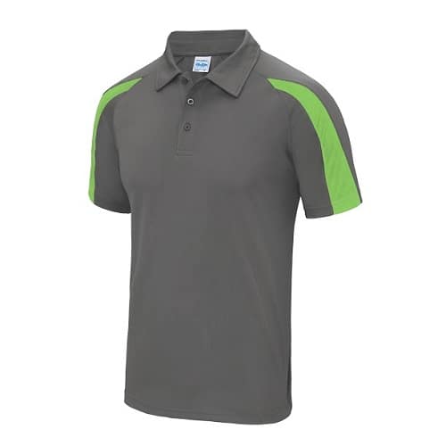 dri-fit contrast heren polo shirt Charcoal Lime-green.