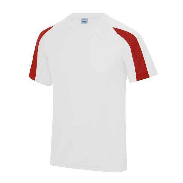 dri-fit heren shirt JC003 - Arctic White - Fire Red