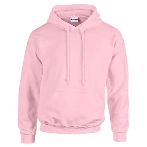 gildan hoodie light pink voorkant