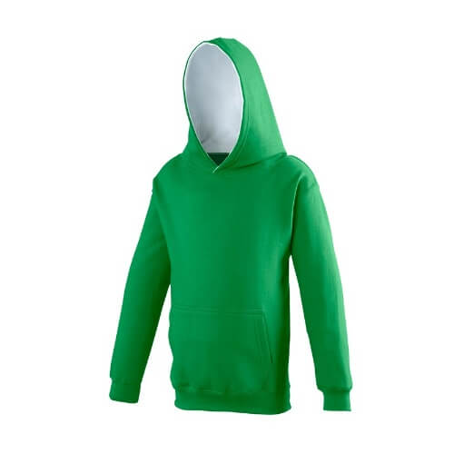 Kids VArsity hoodie JH003J Kelly green - Arctic white