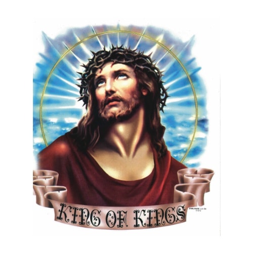 King of Kings print bedrukt op een t-shirt met korte mouwen en ronde hals van 100% katoen. Leverbaar in 27 kleuren.