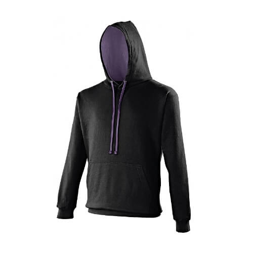 Varsity hoodie JH003 jet black-purple