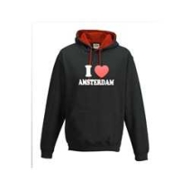 zwarte rode I Love Amsterdam hoodie.