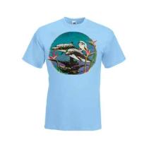 3 zwemmende dolfijnen print bedrukt op een t-shirt