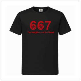 667 the neighbour of the beast bedrukt op een t-shirt