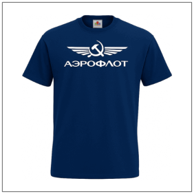 Aeroflot bedrukt op een t-shirt
