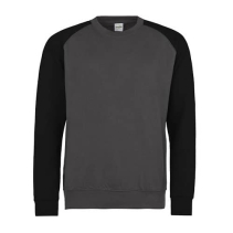 Baseball sweater JH033 Charcoal-Jet black