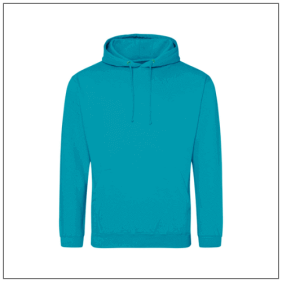 Lagoon Blue college hoodie JH001 met capuchon en kangoeroezak – uniseks model