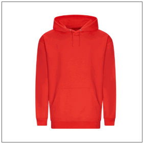 College hoodie JH001 Soft Red  met capuchon en kangoeroezak – uniseks model