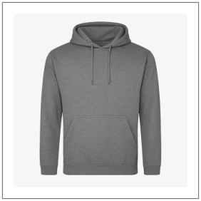 Uniseks hoodie in Graphite Heather met buidelzak en capuchon