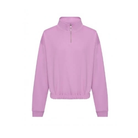 Womens Croppd Zipp Sweater JH037 Lavender.
