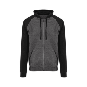 Baseball Zoodie JH063 - Charcoal Jet black