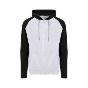 Baseball Zoodie JH063 - Heather grey - Jet black