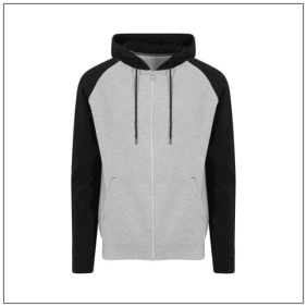 Baseball Zoodie JH063 - Heather grey - Jet black