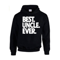 Best Uncle Ever hoodie zwart met witte print
