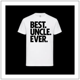 Best Uncle ever op wit t-shirt met zwarte print