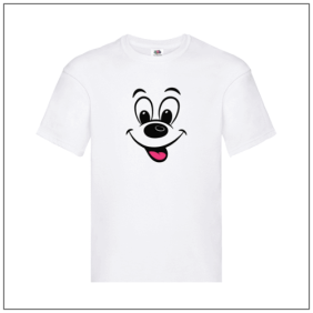 big eyes bedrukt op een wit t-shirt van BBshirts.nl