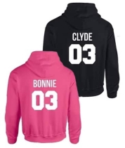 Bonnie en Clyde koppel hoodies