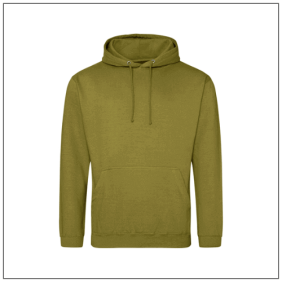 Uniseks College hoodie jh001 khaki met buidelzak