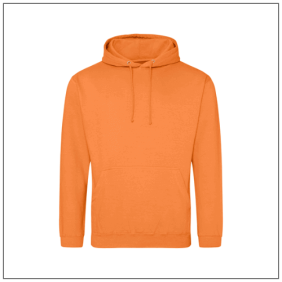 Uniseks College hoodie JH001 Light Orange met buidelzak en capuchon