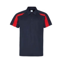 Cool COntrast Polo JC043 - French Navy - Fire Red
