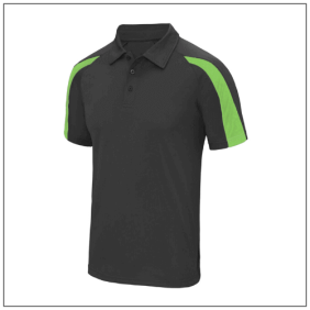 Contrast Cool Polo JC043 - Charcoal Lime green..