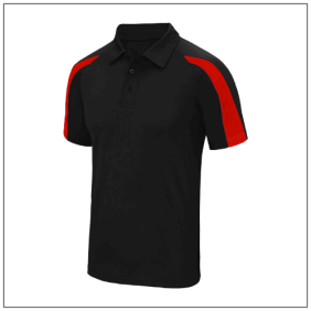Contrast Cool polo JC043 Jet black Fire red.