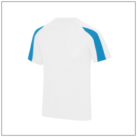 Contrast Cool T Arctic White - Sapphire Blue.