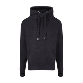 Cross Neck Hoodie JH021 Black Smoke