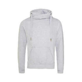 Cross Neck Hoodie JH021 Heather Grey