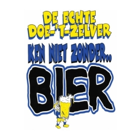 De echte doe het zelver ken niet zonder bier t-shirt.