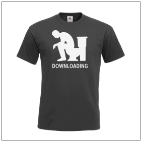 Downloading bedrukt op een t-shirt van bbshirts